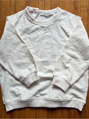 Zara Cream Crewneck Lightweight  Sweatshirt NWOT